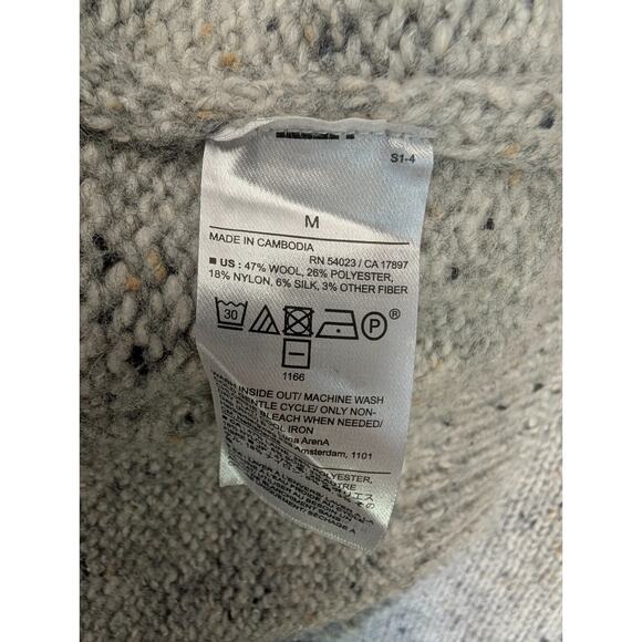 Banana Republic Sweater Mens Medium Gray Wool Blend Chunky-Knit Long Sleeve NWT - Picture 3 of 3